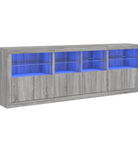 Sideboard mit LED-Leuchten Grau Sonoma 202x37x67 cm