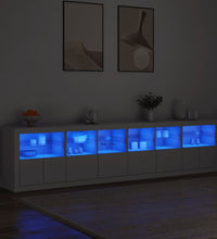 Sideboard mit LED-Leuchten Weiß 283x37x67 cm