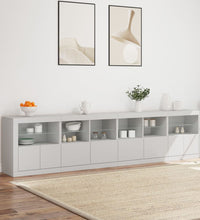 Sideboard mit LED-Leuchten Weiß 283x37x67 cm