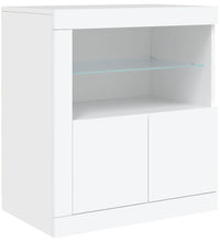 Sideboard mit LED-Leuchten Weiß 283x37x67 cm