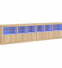 Sideboard mit LED-Leuchten Sonoma-Eiche 283x37x67 cm