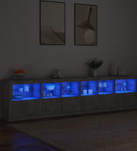 Sideboard mit LED-Leuchten Betongrau 283x37x67 cm
