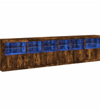 Sideboard mit LED-Leuchten Räuchereiche 283x37x67 cm
