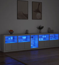 Sideboard mit LED-Leuchten Weiß 283x37x67 cm