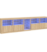 Sideboard mit LED-Leuchten Sonoma-Eiche 283x37x67 cm