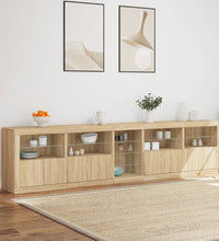 Sideboard mit LED-Leuchten Sonoma-Eiche 283x37x67 cm