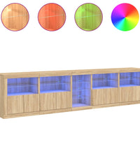 Sideboard mit LED-Leuchten Sonoma-Eiche 283x37x67 cm