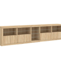 Sideboard mit LED-Leuchten Sonoma-Eiche 283x37x67 cm