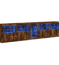 Sideboard mit LED-Leuchten Räuchereiche 283x37x67 cm