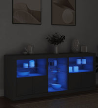 Sideboard mit LED-Leuchten Schwarz 162x37x67 cm