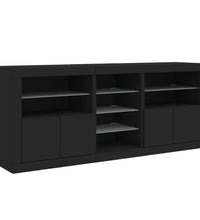 Sideboard mit LED-Leuchten Schwarz 162x37x67 cm