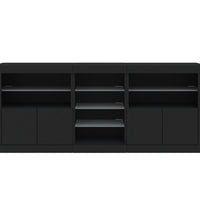 Sideboard mit LED-Leuchten Schwarz 162x37x67 cm