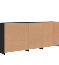 Sideboard mit LED-Leuchten Schwarz 162x37x67 cm