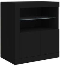 Sideboard mit LED-Leuchten Schwarz 162x37x67 cm