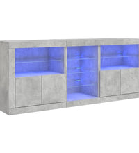 Sideboard mit LED-Leuchten Betongrau 162x37x67 cm