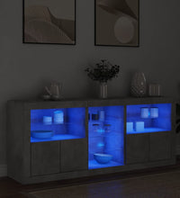 Sideboard mit LED-Leuchten Betongrau 162x37x67 cm