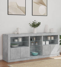 Sideboard mit LED-Leuchten Betongrau 162x37x67 cm