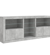 Sideboard mit LED-Leuchten Betongrau 162x37x67 cm