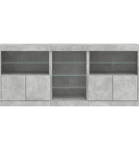 Sideboard mit LED-Leuchten Betongrau 162x37x67 cm