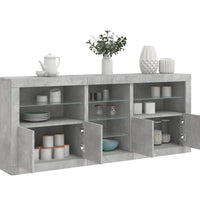 Sideboard mit LED-Leuchten Betongrau 162x37x67 cm