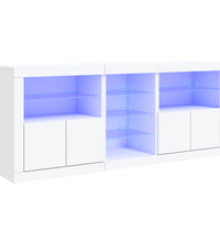 Sideboard mit LED-Leuchten Weiß 181,5x37x67 cm