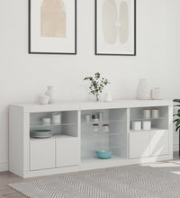 Sideboard mit LED-Leuchten Weiß 181,5x37x67 cm