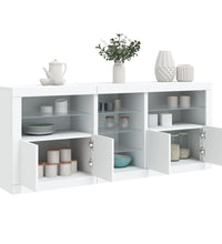 Sideboard mit LED-Leuchten Weiß 181,5x37x67 cm
