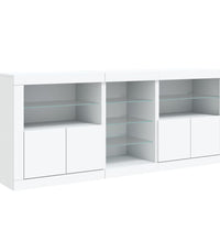 Sideboard mit LED-Leuchten Weiß 181,5x37x67 cm