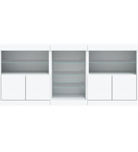 Sideboard mit LED-Leuchten Weiß 181,5x37x67 cm