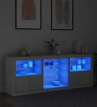 Sideboard mit LED-Leuchten Weiß 181,5x37x67 cm