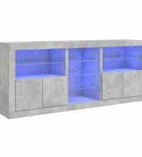 Sideboard mit LED-Leuchten Betongrau 181,5x37x67 cm