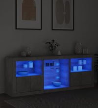 Sideboard mit LED-Leuchten Betongrau 181,5x37x67 cm