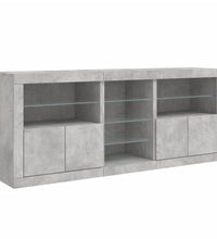 Sideboard mit LED-Leuchten Betongrau 181,5x37x67 cm