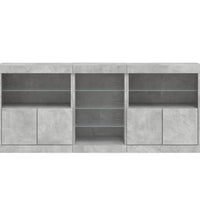 Sideboard mit LED-Leuchten Betongrau 181,5x37x67 cm