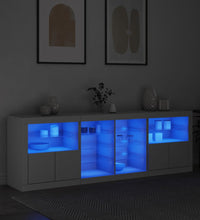 Sideboard mit LED-Leuchten Weiß 202x37x67 cm