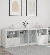 Sideboard mit LED-Leuchten Weiß 202x37x67 cm