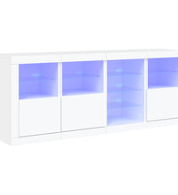 Sideboard mit LED-Leuchten Weiß 164x37x67 cm