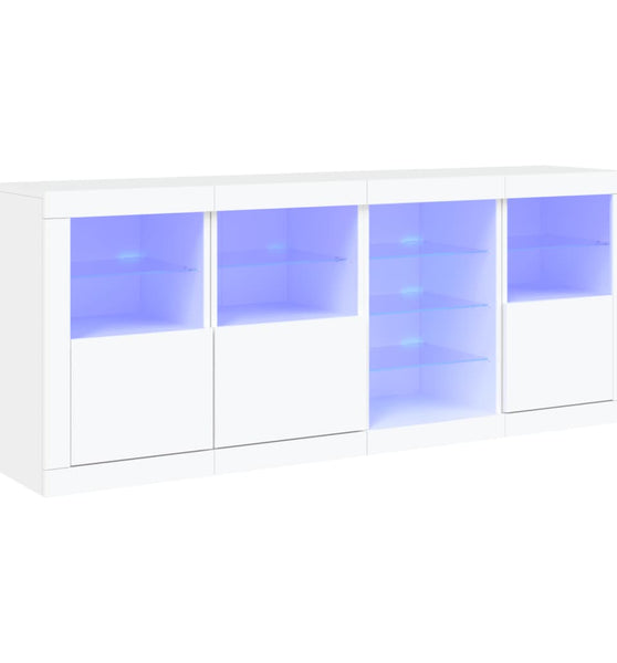 Sideboard mit LED-Leuchten Weiß 164x37x67 cm