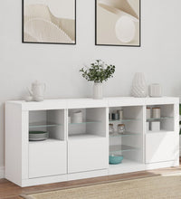 Sideboard mit LED-Leuchten Weiß 164x37x67 cm