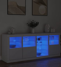 Sideboard mit LED-Leuchten Weiß 164x37x67 cm