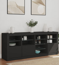 Sideboard mit LED-Leuchten Schwarz 164x37x67 cm