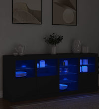 Sideboard mit LED-Leuchten Schwarz 164x37x67 cm