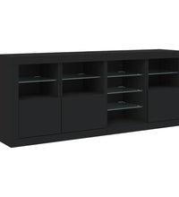 Sideboard mit LED-Leuchten Schwarz 164x37x67 cm