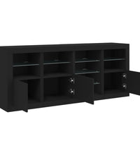 Sideboard mit LED-Leuchten Schwarz 164x37x67 cm