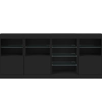 Sideboard mit LED-Leuchten Schwarz 164x37x67 cm