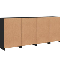 Sideboard mit LED-Leuchten Schwarz 164x37x67 cm