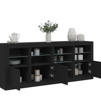 Sideboard mit LED-Leuchten Schwarz 164x37x67 cm