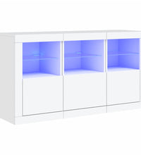 Sideboard mit LED-Leuchten Weiß 123x37x67 cm