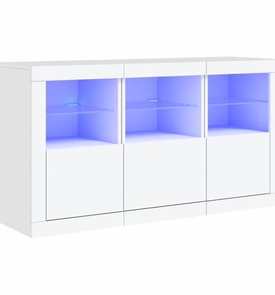 Sideboard mit LED-Leuchten Weiß 123x37x67 cm