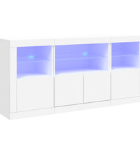 Sideboard mit LED-Leuchten Weiß 142,5x37x67 cm